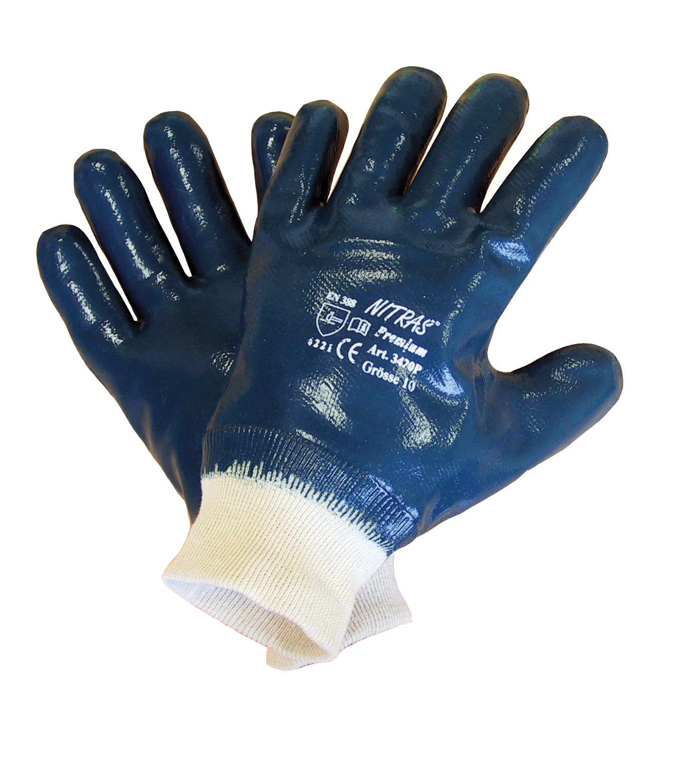 Перчатки  с полным нитриловым покрытием, трикотажный манжет.